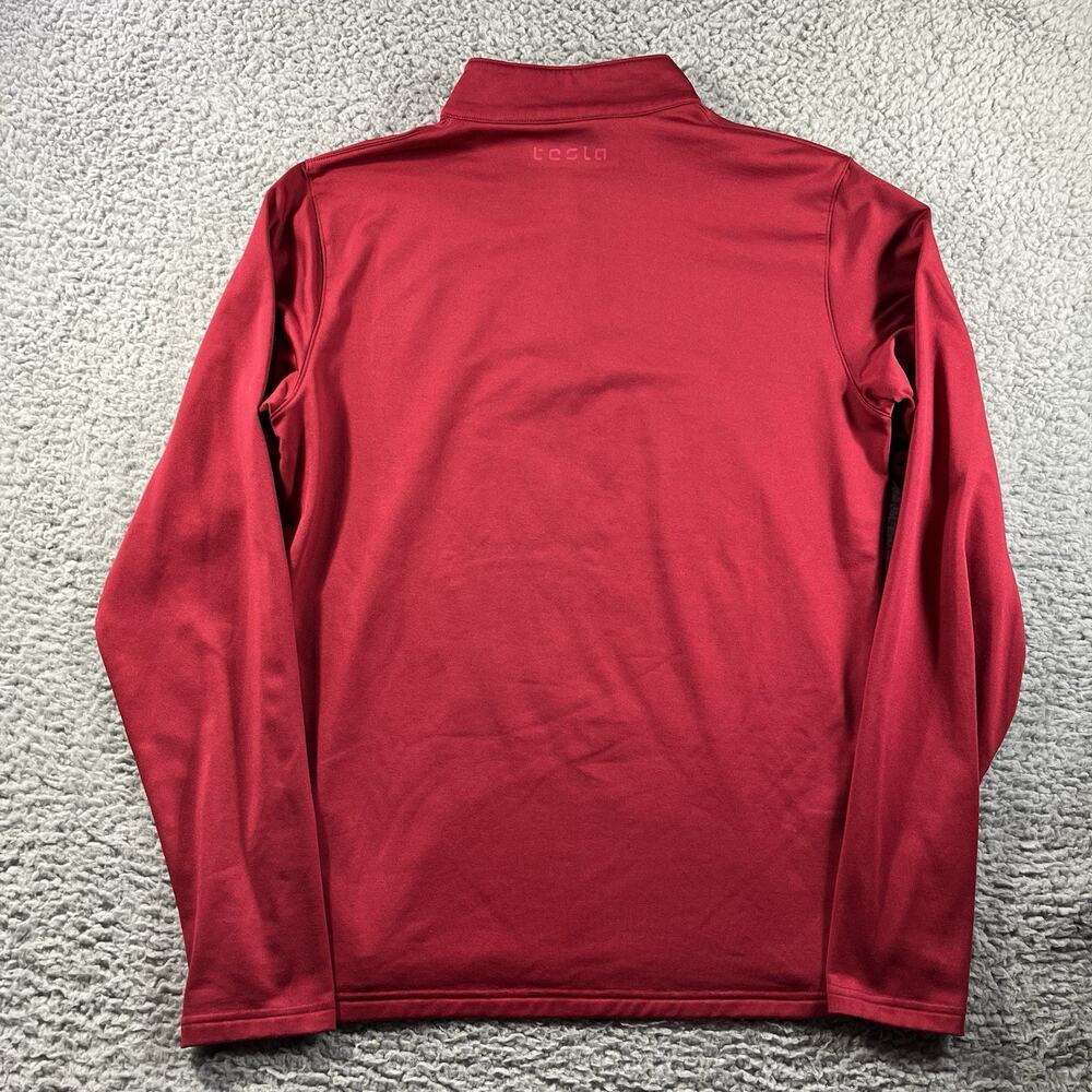 Official Tesla Motors Red 1/4 Zip Long Sleeve Pullover Jacket Men's Medium